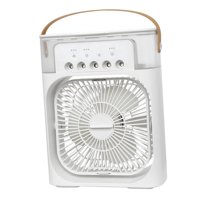 Magideal - Ventilador De Niebla, Ventiladores Usb, 6 Luces Nocturnas, Ventilador De Refrigeración Pequeño, Silencioso, Portátil, Velocidad Ajustable, Ventilador Blanco