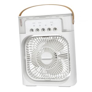 Magideal - Ventilador De Niebla, Ventiladores Usb, 6 Luces Nocturnas, Ventilador De Refrigeración Pequeño, Silencioso, Portátil, Velocidad Ajustable, Ventilador Blanco