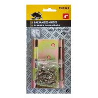 Metalfer - 2 Bisagra Galvanizada 2Pcs 4 Pulgadas Y Tornillos