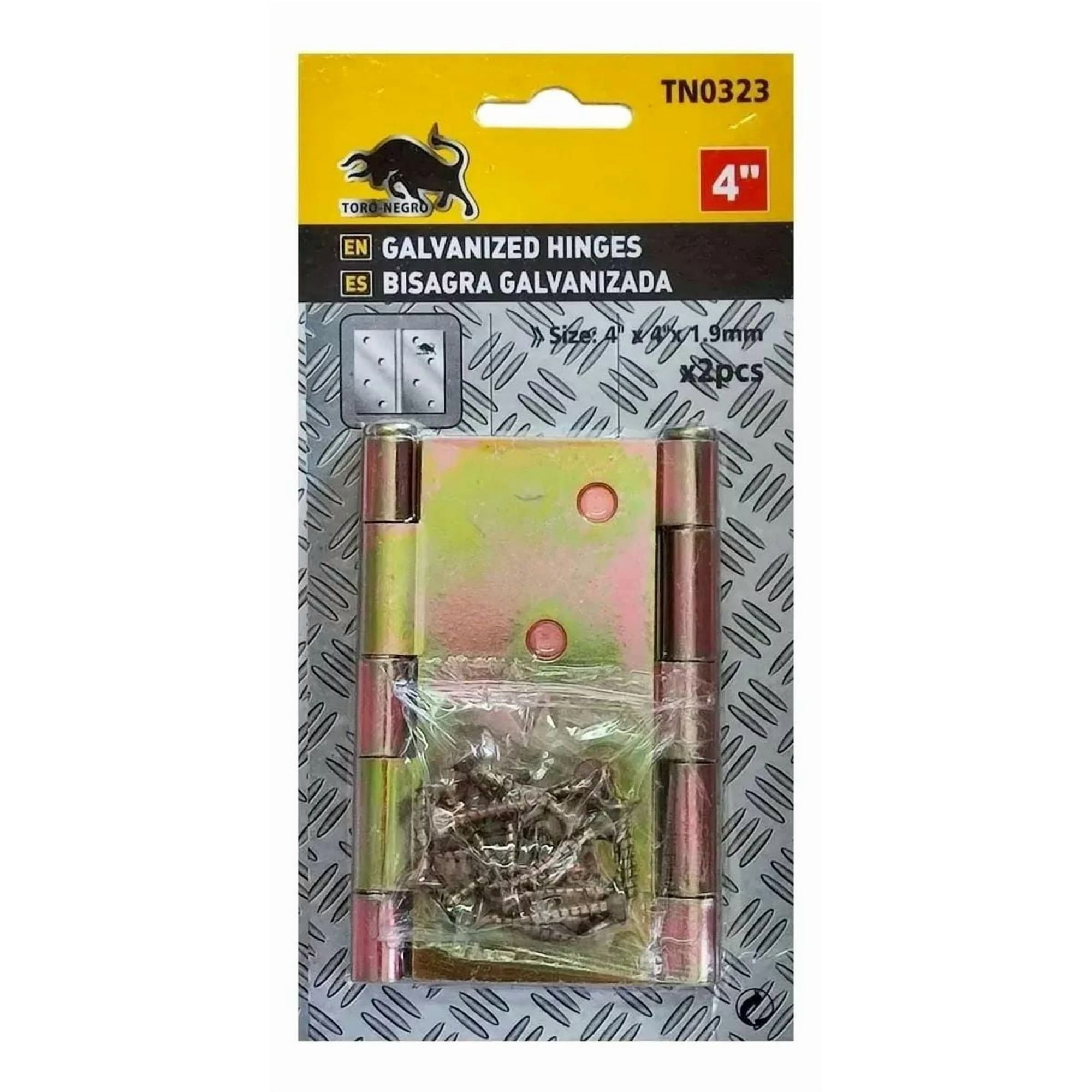 Metalfer - 2 Bisagra Galvanizada 2pcs 4 Pulgadas Y Tornillos