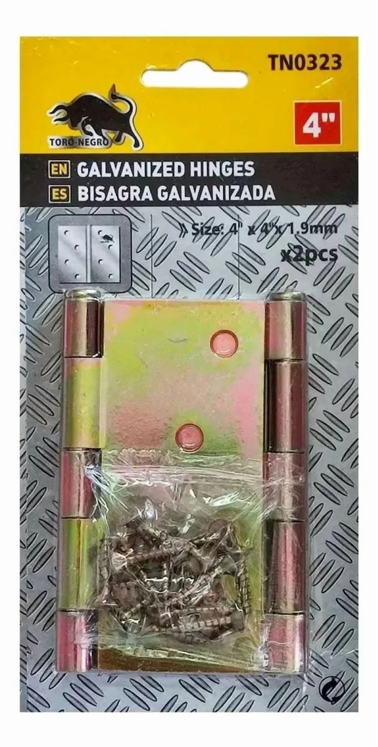 Metalfer - 2 Bisagra Galvanizada 2Pcs 4 Pulgadas Y Tornillos