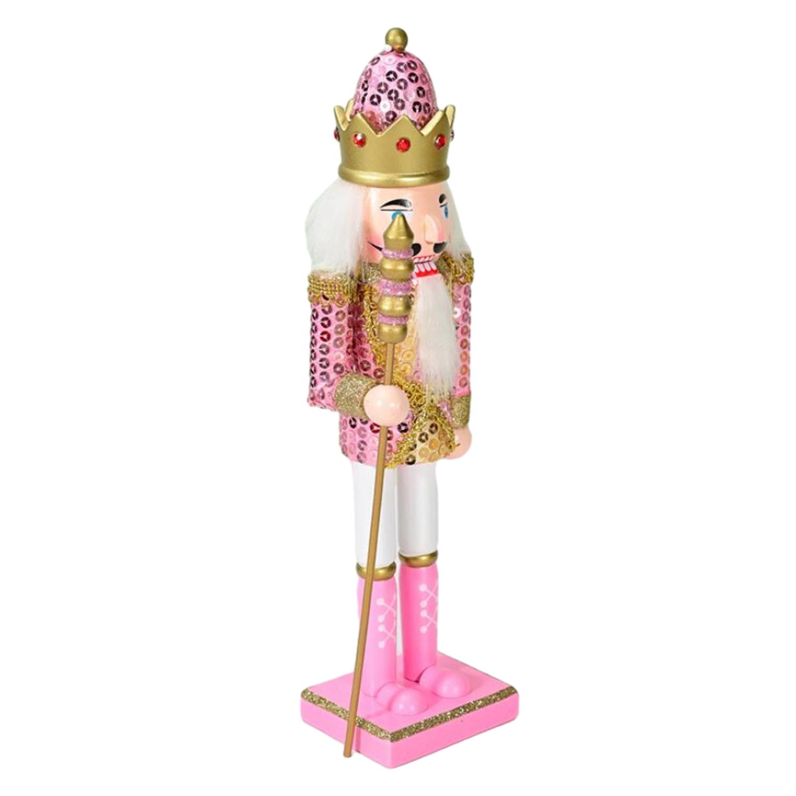 Bothyi - Figuras De Cascanueces Navideñas De Pie De 30 Cm De Alto Para Fiesta De Escritorio De Festival Rosa