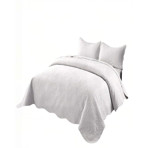 Genérico - Quilt Cubrecama De Verano 2 Plazas Con Relieve Color Blanco