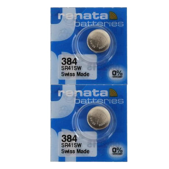 Batería de reloj Renata 384 SR41SW, 1,55 V, óxido de plata (2 unidades)