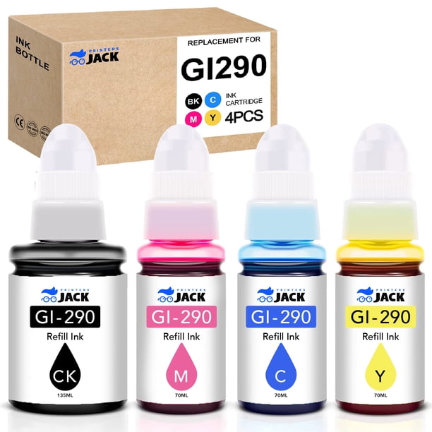 Kit de recarga de botellas de tinta compatible con conector de impresora Canon GI290 para Canon PIXMA G4210 G3200 G4200 G2200 G1200