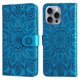 thumbnail image 1 of Funda tipo cartera FOXDOCK para iPhone 16 Pro , diseño girasol en relieve, cuero PU, cierre magnético, soporte y tarjetero, 1 of 5