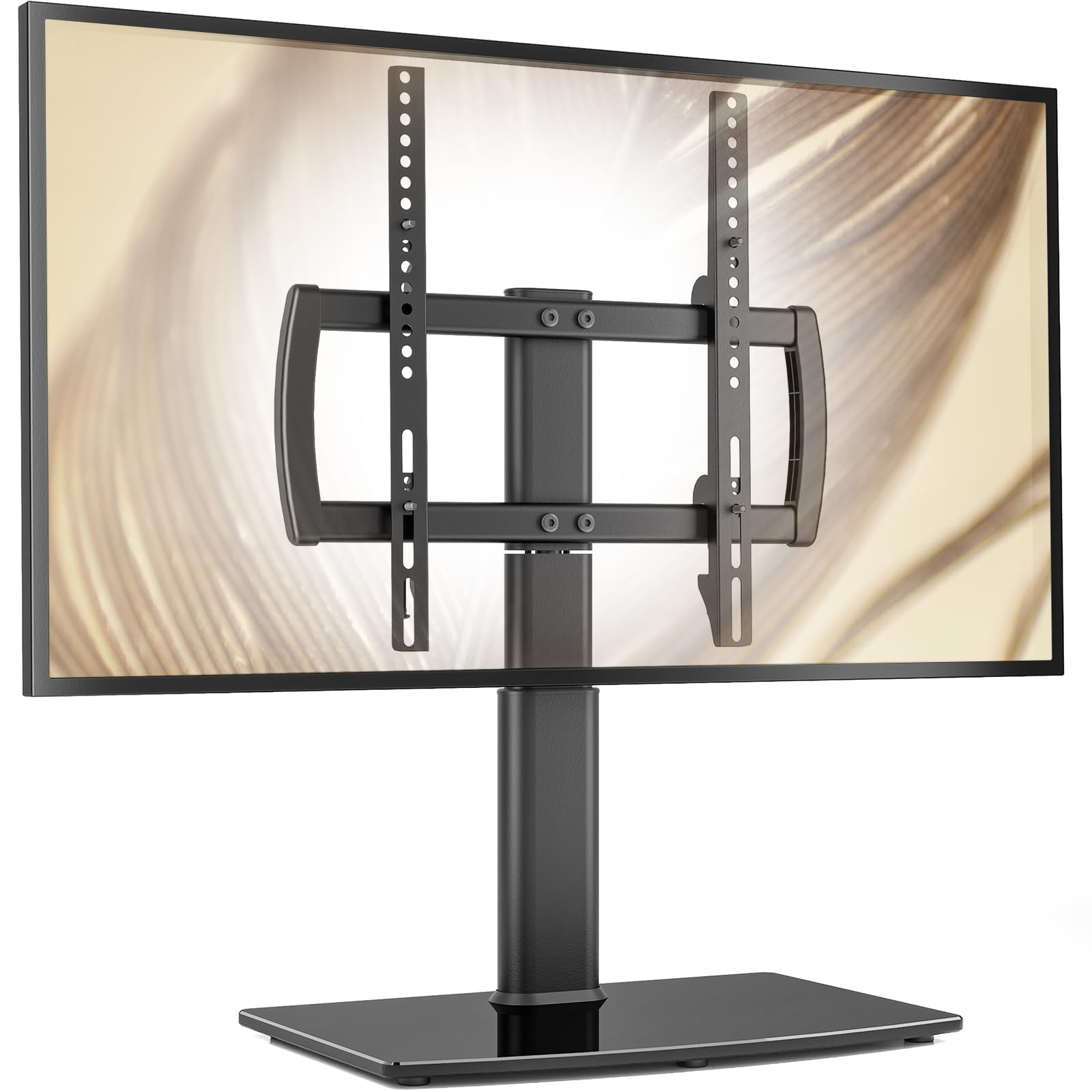 Soporte Para Tv Hemudu Ht04b-001, Giratorio 80°, 27-60 Pulgadas, Vidrio Templado De 45 Kg