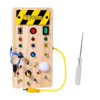 Magideal - Tablero Ocupado Montessori Para Niños, Tablero Sensorial De Actividades, Juguete, Panel De Control De Madera, Habilidades Motoras Básicas Para Niños Y Sin Rompecabezas