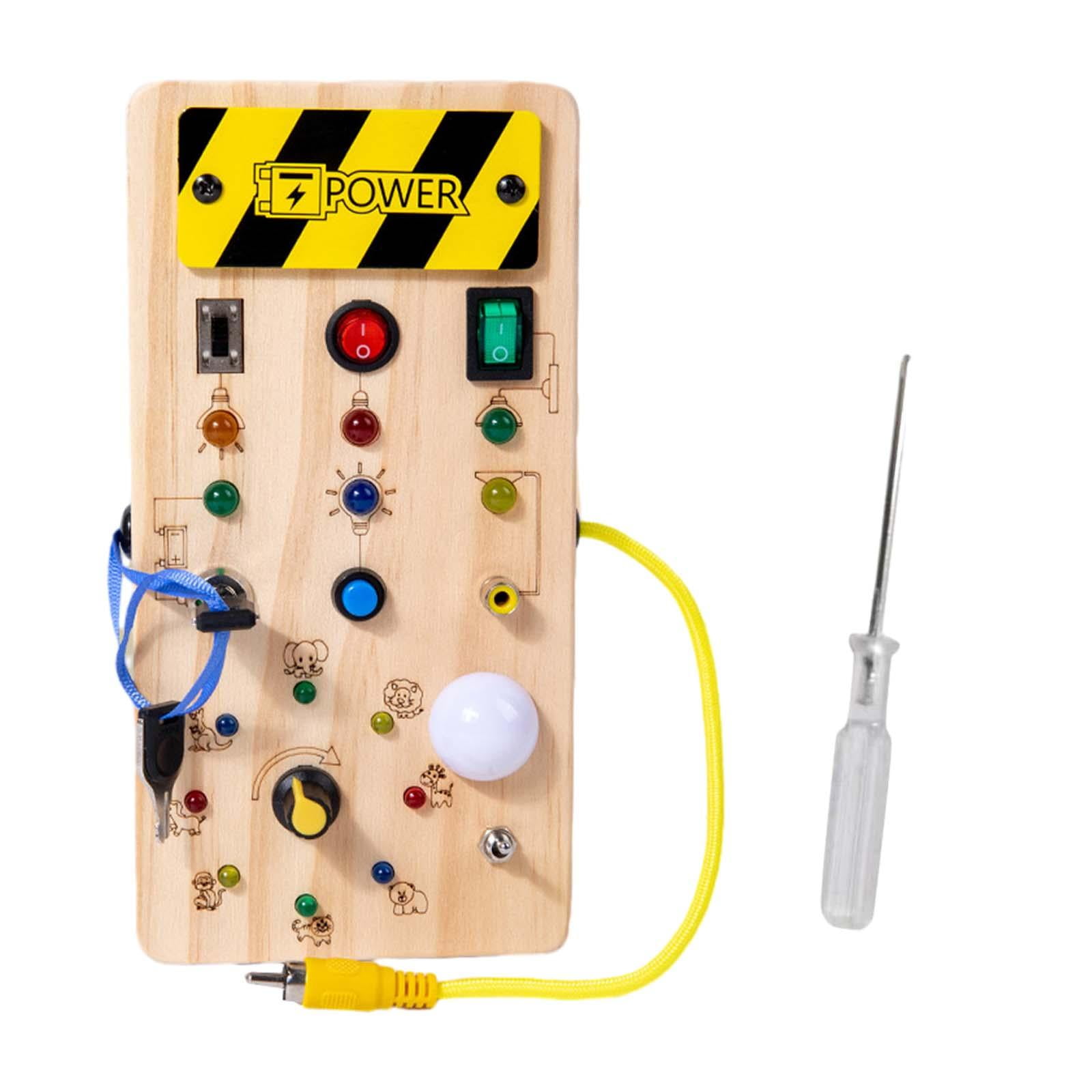 Magideal - Tablero Ocupado Montessori Para Niños, Tablero Sensorial De Actividades, Juguete, Panel De Control De Madera, Habilidades Motoras Básicas Para Niños Y Sin Rompecabezas