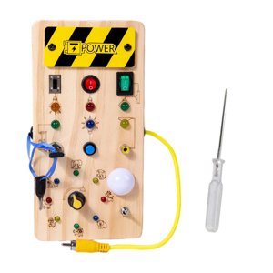 Magideal - Tablero Ocupado Montessori Para Niños, Tablero Sensorial De Actividades, Juguete, Panel De Control De Madera, Habilidades Motoras Básicas Para Niños Y Sin Rompecabezas