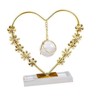 Bothyi - Figura De Bola De Cristal Con Forma De Corona, Elegante Adorno De Escritorio Para Estantería, Escritorio, Estantería, Corazón