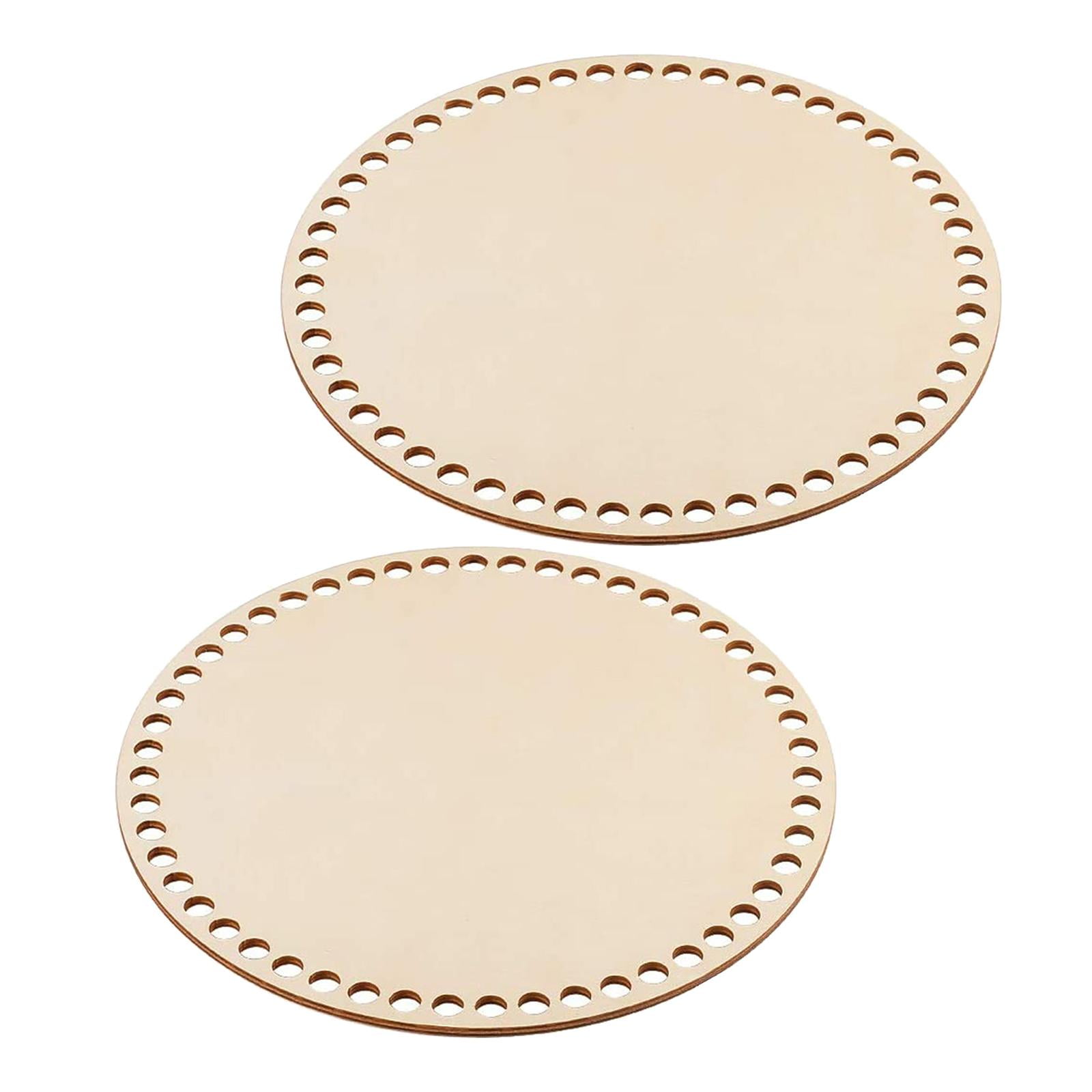 Magideal - Fondos De Cesta De Madera Para Tejer, Base De Cesta De Redonda Moldeador De Base De Fondo De Madera En Blanco Para Manualidades De Tejido De