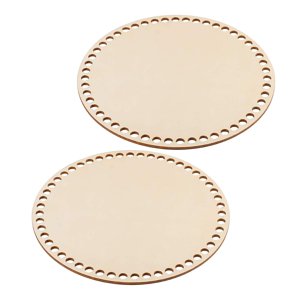 Magideal - Fondos De Cesta De Madera Para Tejer, Base De Cesta De Redonda Moldeador De Base De Fondo De Madera En Blanco Para Manualidades De Tejido De