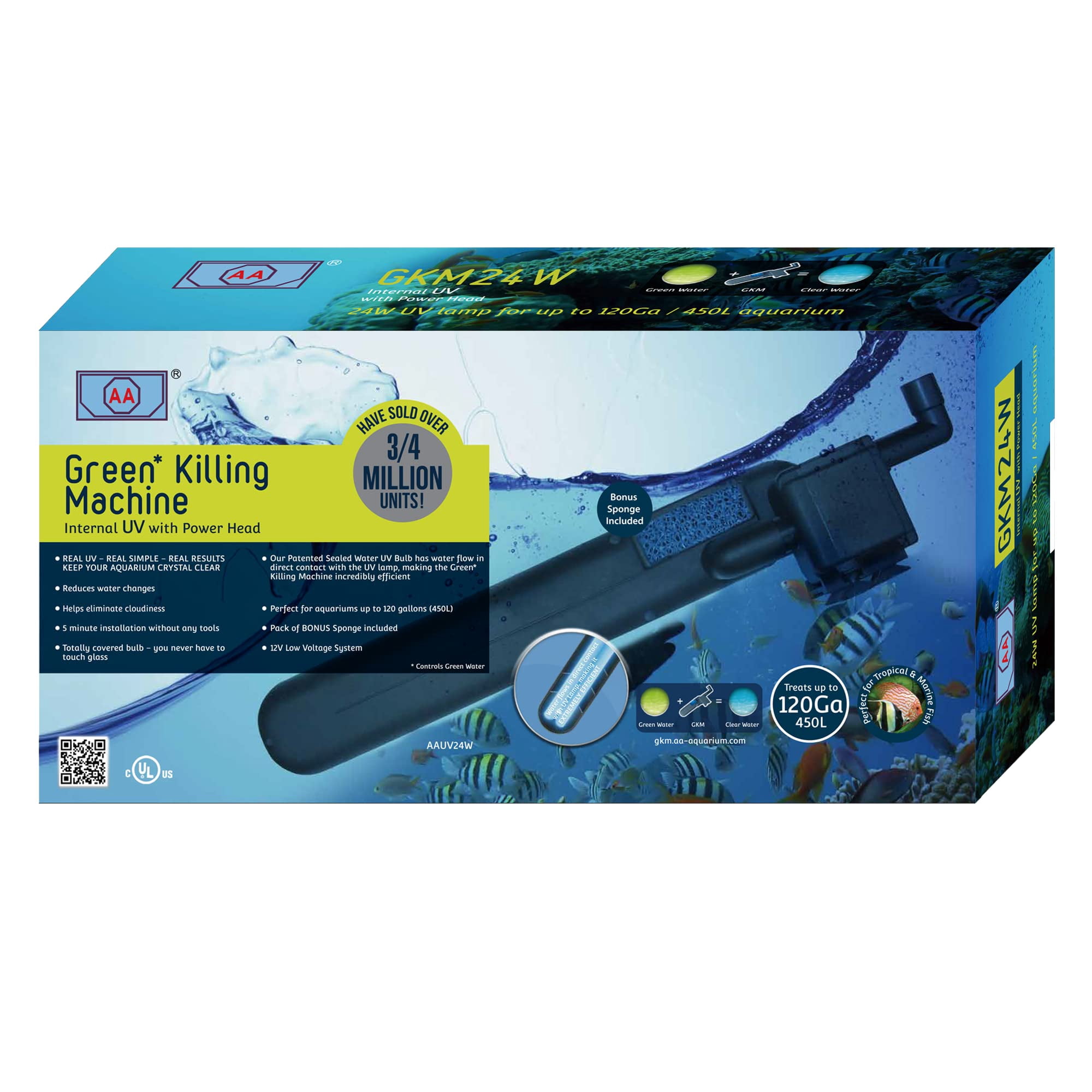 Limpiador UV para Acuario AA GKM24W para Tanques de 450 L