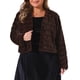 thumbnail image 1 of Agnes Orinda Conjuntos de Halloween Chaqueta Recortada de Talla Grande para Mujer Abrigo de Invierno de Piel Sintética con Frente Abierto 4X Marrón, 1 of 6