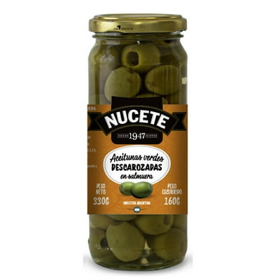 Aceitunas Verdes Descarozadas En Salmuera Frasco 330 G Nucete