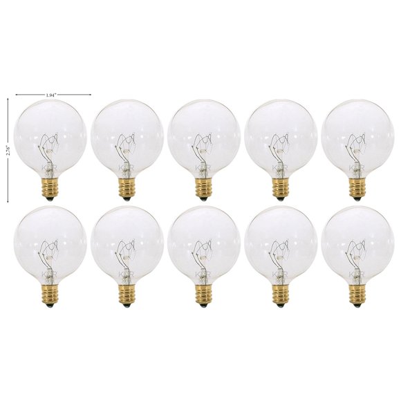 Bombillas KOR G16.5, diseño de candelabro decorativo con acabado transparente, 25 W