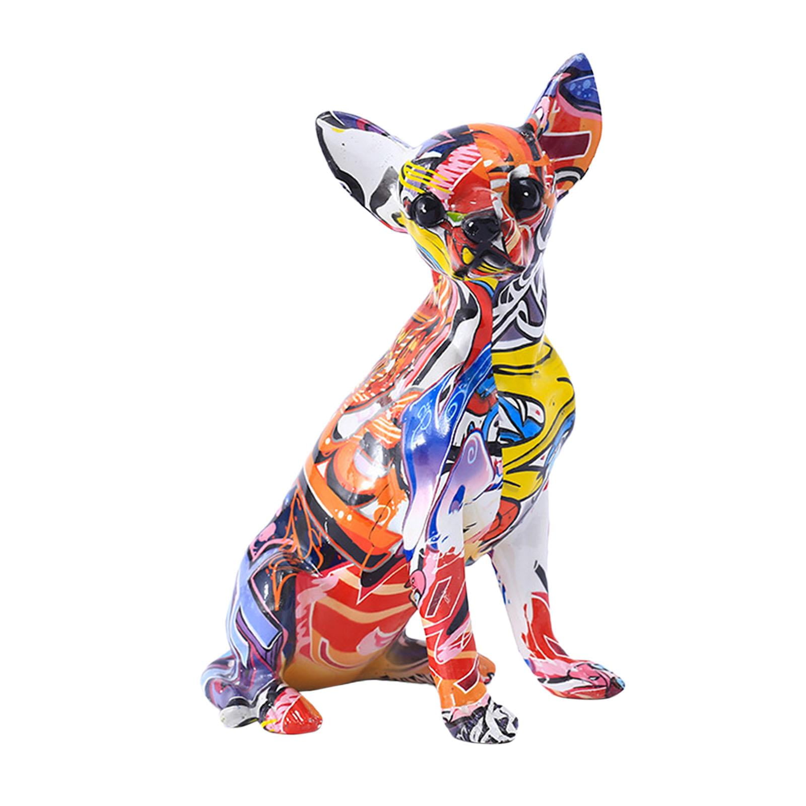 Bothyi - Estatua De Perro Colorida, Adorno Animal Multicolor Para Estantería, Mesa Interior