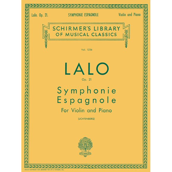 Partitura G. Schirmer – Lalo: Symphonie Espagnole (Violin y Piano)