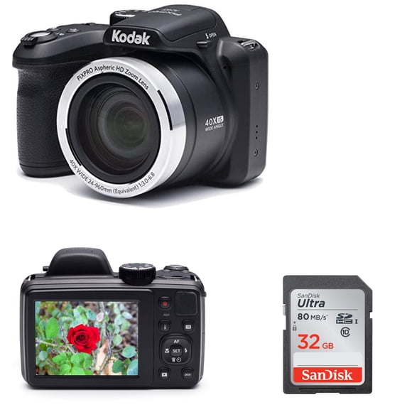 Cámara digital Kodak AZ401BK con zoom 40X OIS de 3 pulgadas LCD de 32 GB