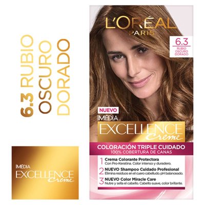 Coloración Cabello Excellence 6.3 Rubio Oscuro Dorado
