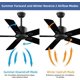 thumbnail image 4 of Ventilador de techo Biukis 132 cm motor DC con control remoto reversible, 5 aspas, 4 of 7