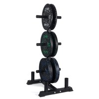 Set De Discos De Pesas Cap Barbell De 160 Lb Con Rack De Almacenamiento