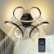 thumbnail image 1 of 1pc Ceiling Fan With Light Remote Low Profile Ceiling Fan 6 Speeds 3 Colors Modern Small Flush Mount Ceiling Fans Reversible Dimmable Geometric For Living Room Bedroom Kitchen, Black, White, 1 of 2