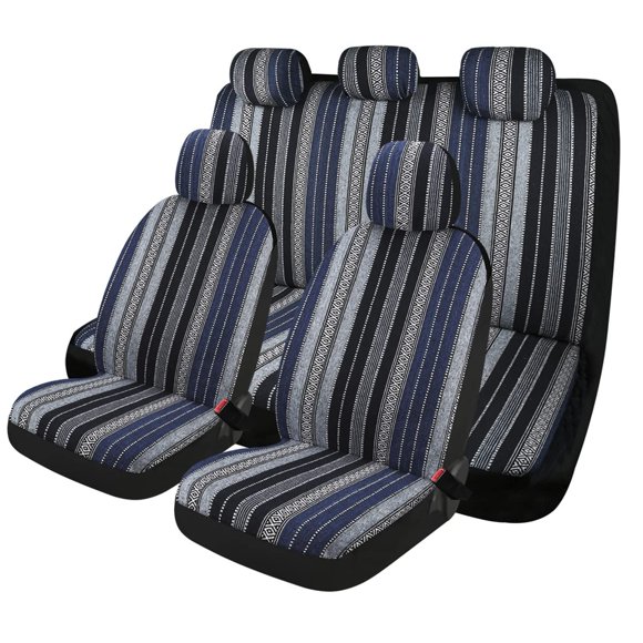 Fundas para Asientos de Auto PONYJOYUP Manta Baja 9 Piezas Juego Completo
