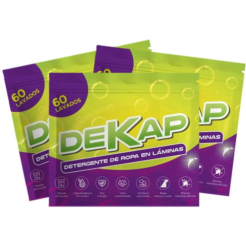 Dekap - Pack X3 Detergente De Ropa En Láminas