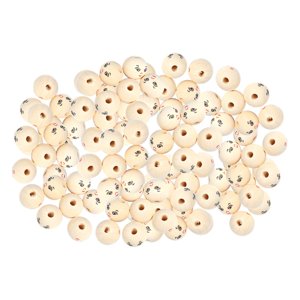 Bothyi - 100 Cuentas De Madera Con Forma De Cabeza De Muñeca Sonriente Con Caras Para Manualidades De Niños, Estilo B