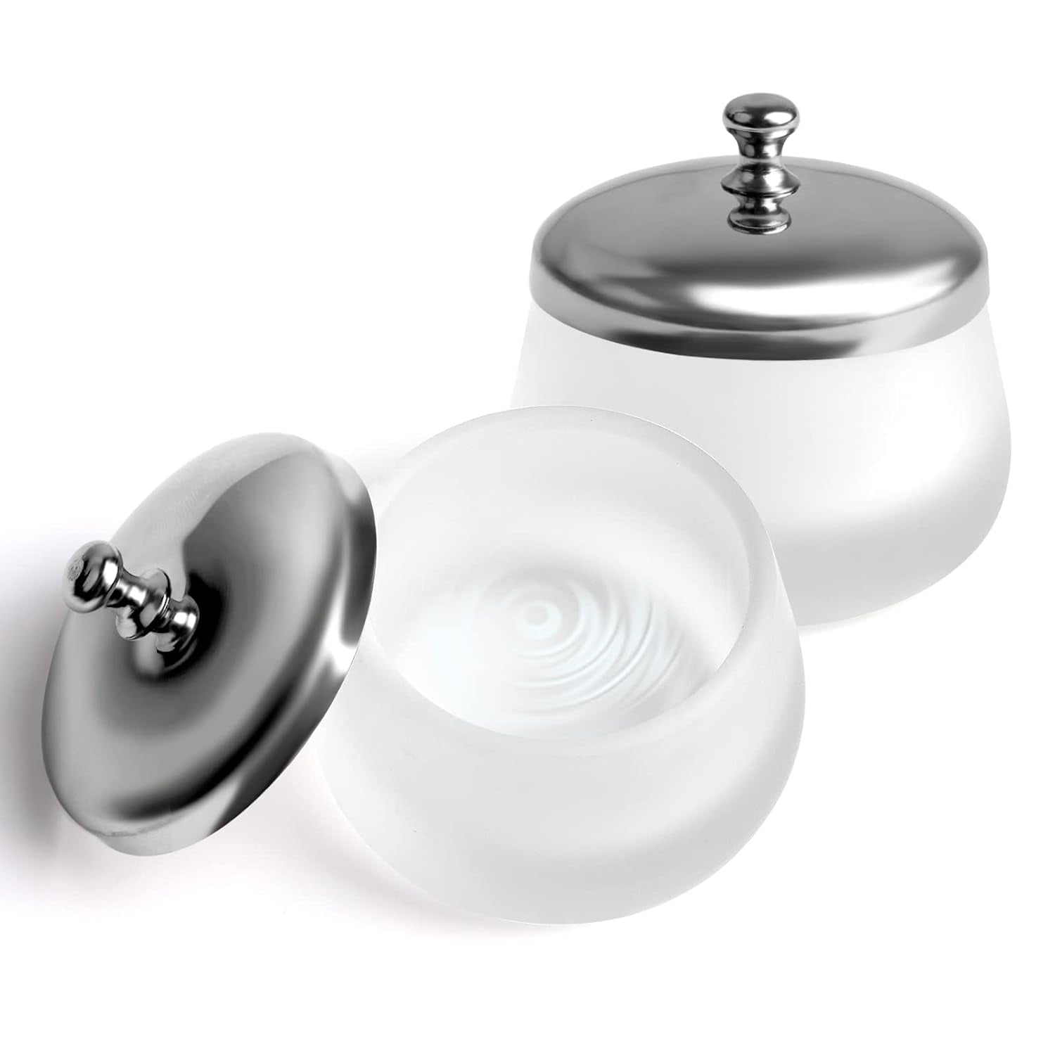 Xusx111 - Clavo De Cristal Mate De 4 Piezas Con Tapa Clavo De Cristal Taza De Cristal Clavo De Cristal Plato Dapping Plato De Cristal Dappen Herramienta De Contenedor Líquido Para Polvo Líquido Acrílico