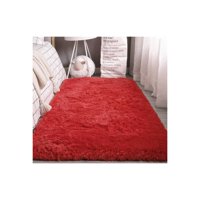 Genérico - Alfombra Peluda 1.8 X 2 - Rojo Liso