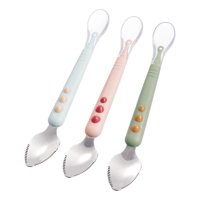 Genérico - Set 3 Cucharas Raspadora Frutas Diseño Portatil Bebe Lau