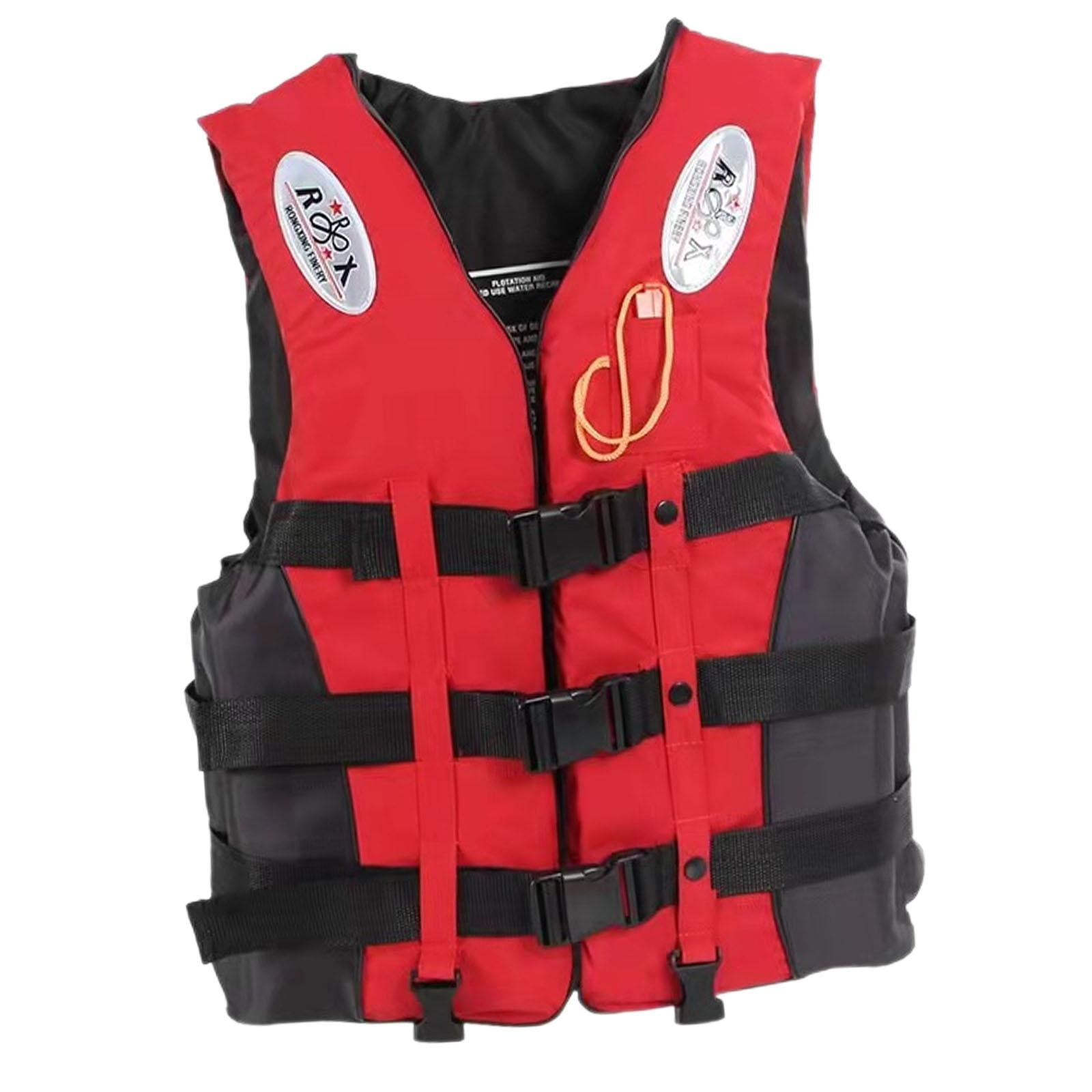 Ioensy - Chaqueta De Natación Equipo Deportivo Chaleco Salvavidas Portátil Para Navegación A La Deriva Navegación Xl Rojo