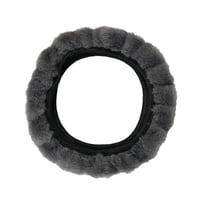 Xusx111 - Cubierta Del Volante De Lujo Premium Genuino Toda La Temporada Antideslizante Para Coches Se Ajusta, Peluche Lindo Accesorios De Automóviles, Gris (38Cm)
