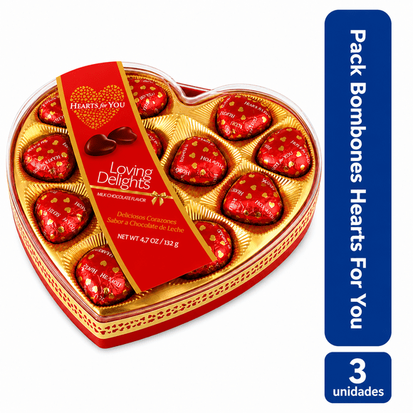 Pack 3 Bombones Hearts For You 120g