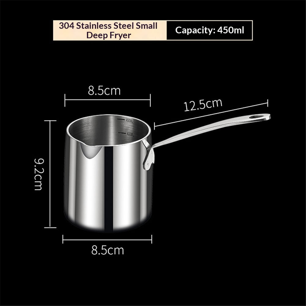 Xusx111 - Mantequilla Calentador Cafetera Turca Leche Calentador Maceta Mini Cacerola Con Boca De Acero Inoxidable De Tres Capas (15.8oz / 450ml)