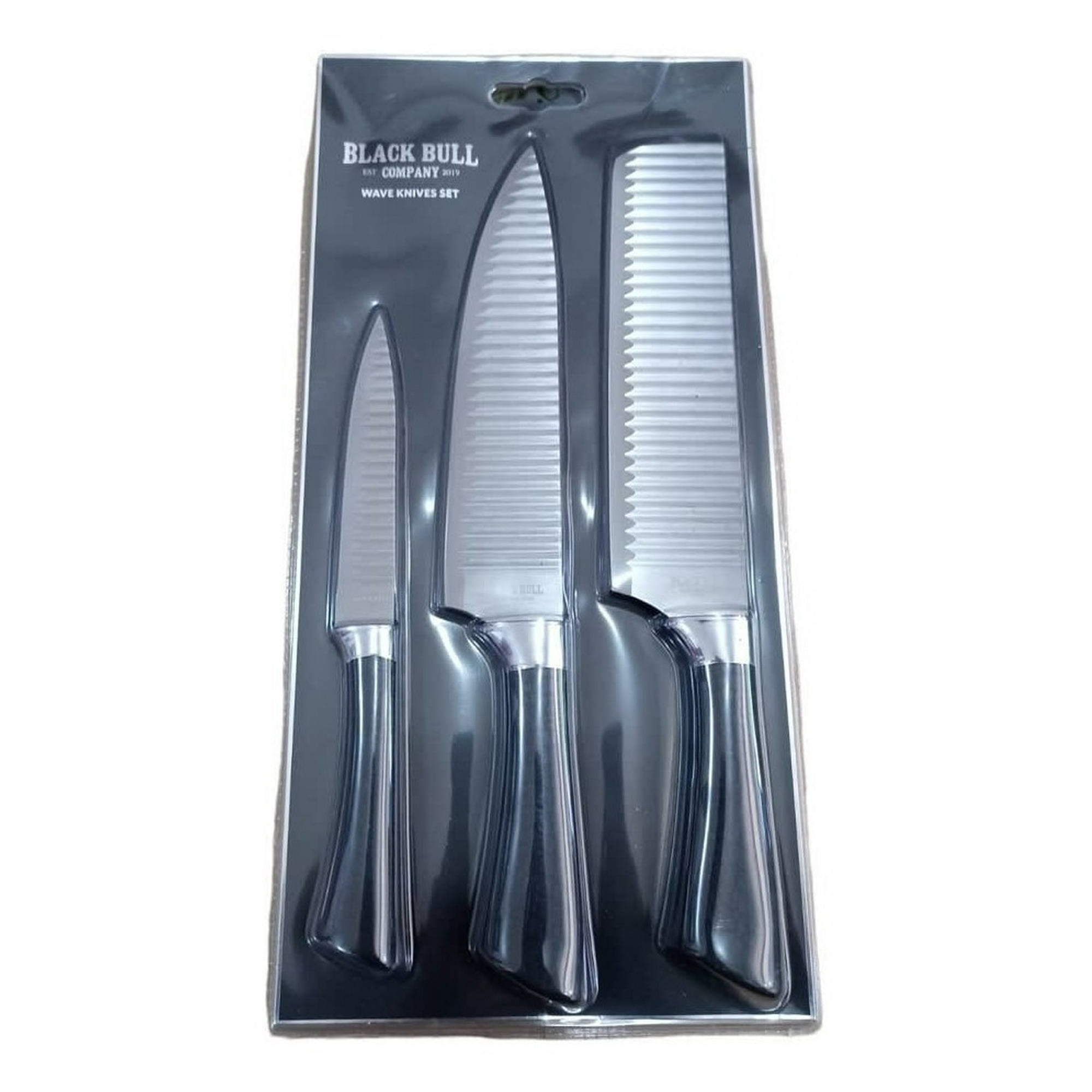 Genérico - Set 3 Cuchillos Wave Blackbull