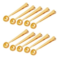 Xusx111 - Cuchilla De 10 Pcs Con Clip, Cuchilla De Café De Acero Inoxidable 2 En 1 Y Clip De Bolsa Para Medir Café, Té, Polvo De Proteína, Bebidas Instantáneas