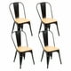 thumbnail image 1 of Pack de 4 sillas Tolix con asiento de madera Clara - Negras, 1 of 4