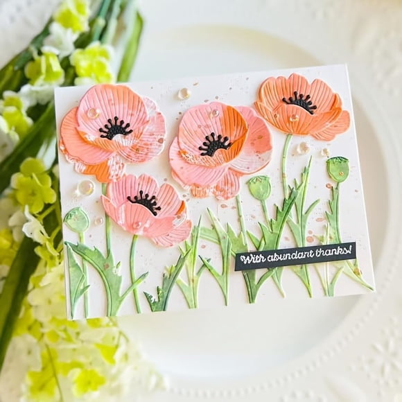 Flores de geranio MCPOOX troqueladas para álbumes de recortes