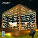 thumbnail image 5 of 1pc 300/200/100 LED Solar Curtain Light, Multiple Color Options, Outdoor Remote Control, 8 Lighting Modes Fairy Light, IP65 Waterproof Copper Wire Light, Christmas Party Wedding Family Bedroom Garden, 5 of 5