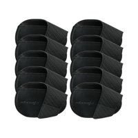 Ioensy - 10X Fundas Para Cabeza De Palos De Golf, Regalo De Golfista De Cuero Pu, Juego De Cubiertas Duraderas De Hierro Para Golf, Tamaño L, Negro