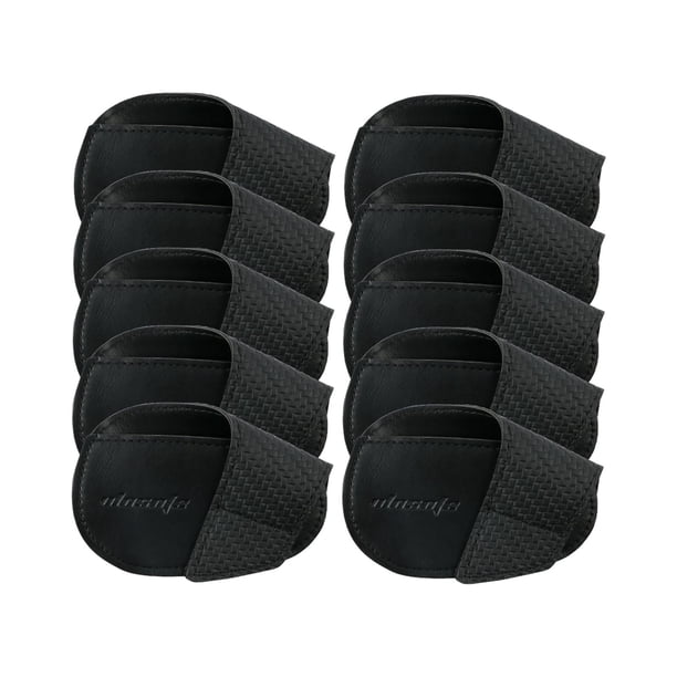 10x Fundas Para Cabeza De Palos De Golf, Regalo De Golfista De Cuero PU, Juego De Cubiertas Duraderas De Hierro Para Golf, Tamaño L, Negro