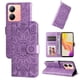 thumbnail image 1 of Funda tipo cartera FOXDOCK para Vivo Y78 5G , diseño girasol en relieve, cuero PU, cierre magnético, soporte y tarjetero, 1 of 5