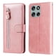 thumbnail image 5 of Funda tipo cartera para Motorola Moto G56 con bolsillo con cremallera y ranuras para tarjetas – Función de soporte Rosa, 5 of 5