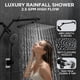 thumbnail image 4 of Cabezal de ducha Veken Wide Rain con 6 modos, portátil, negro mate, 4 of 7