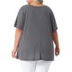 thumbnail image 3 of Agnes Orinda Blusa de Verano Sólida con Bolsillos de Manga Corta y Cuello Redondo para Mujer de Talla Grande, Talla 1X, Gris, 3 of 6