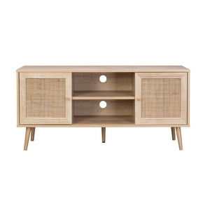 Rack De Tv Bombai Relan Con Puertas De Ratán Y Estantes